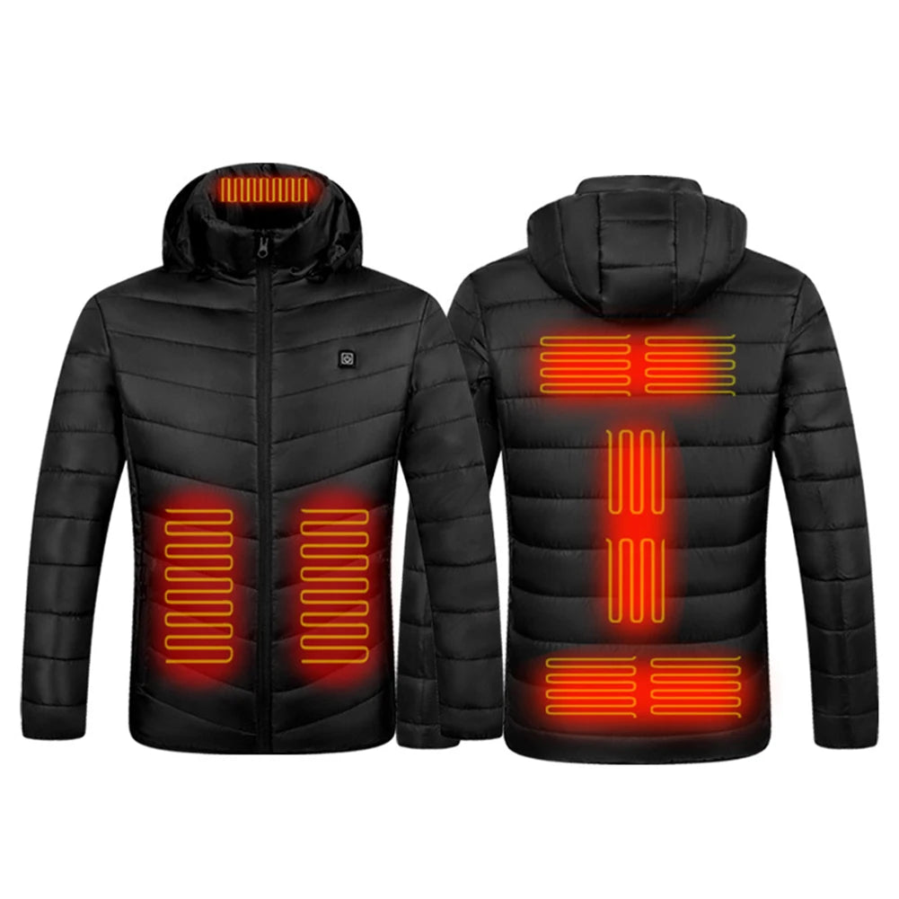 Laimaneicn Electric Hooded Jacket Thermal Winter Waterproof Windproof
