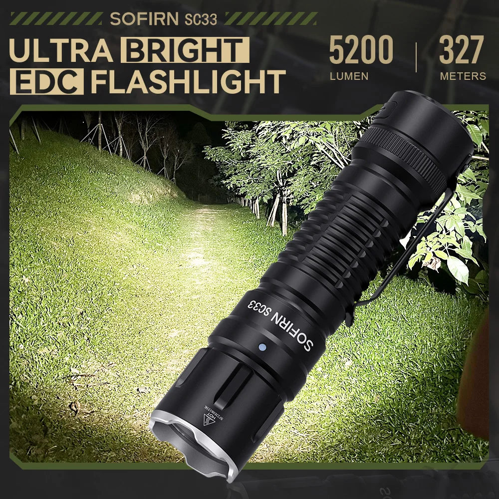 Sofirn SC33 LED Tactical Flashlight XHP70.3 HI 5200lm