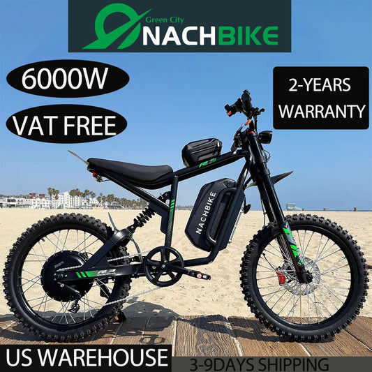 Electric Dirt Bike 6000W 60V 25Ah With Dual Hydraulic Brakes
