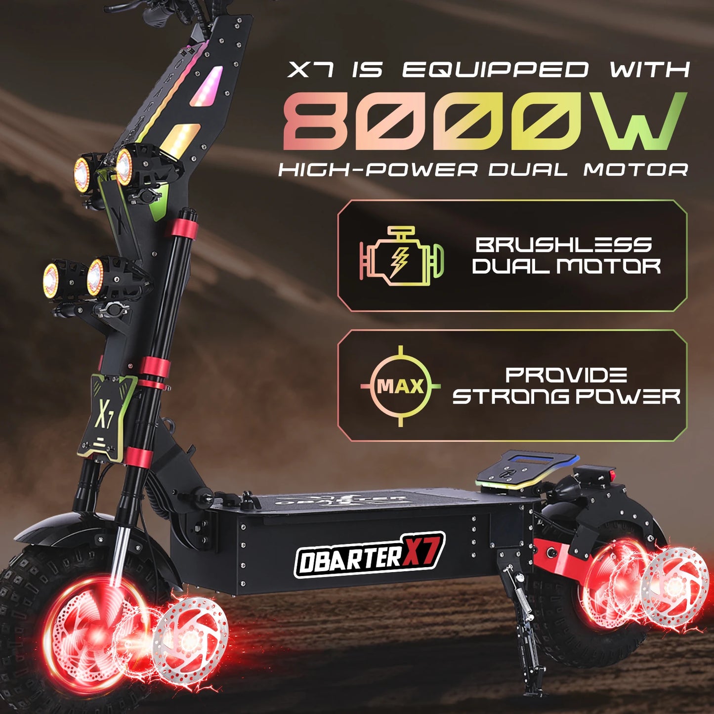 OBARTER X7 Dual Motor Off-Road Electric Scooter For Adults