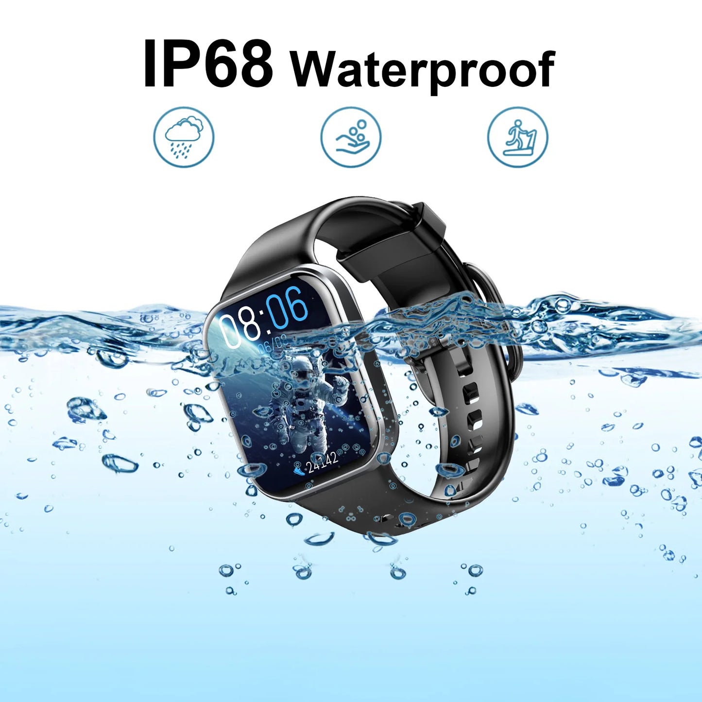 Nerunsa Smart Watch IP68 Waterproof Fitness Tracker 25 Sports Modes