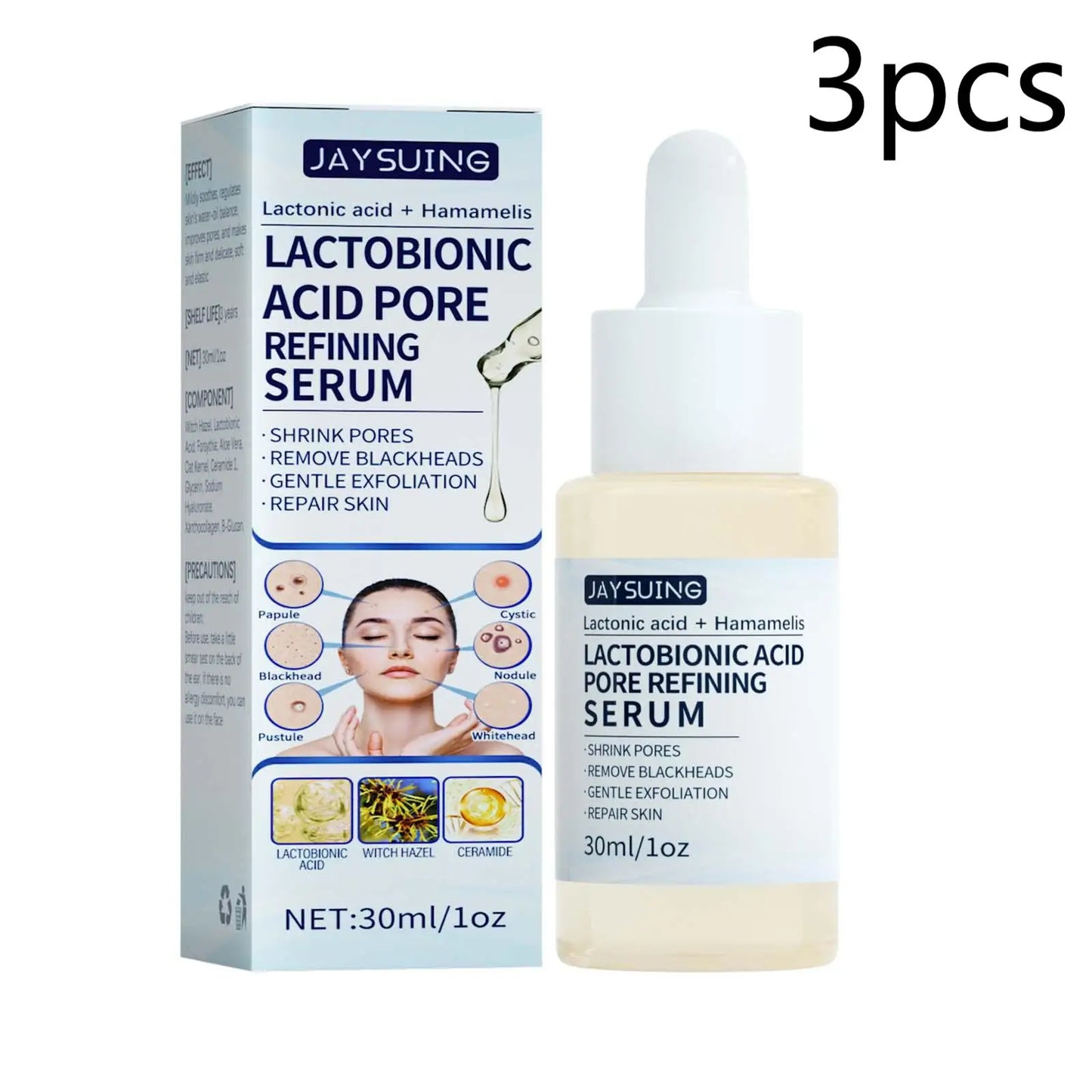Jaysuing Lactic Acid Serum Exfoliating Pore Refining Hydrating Essence