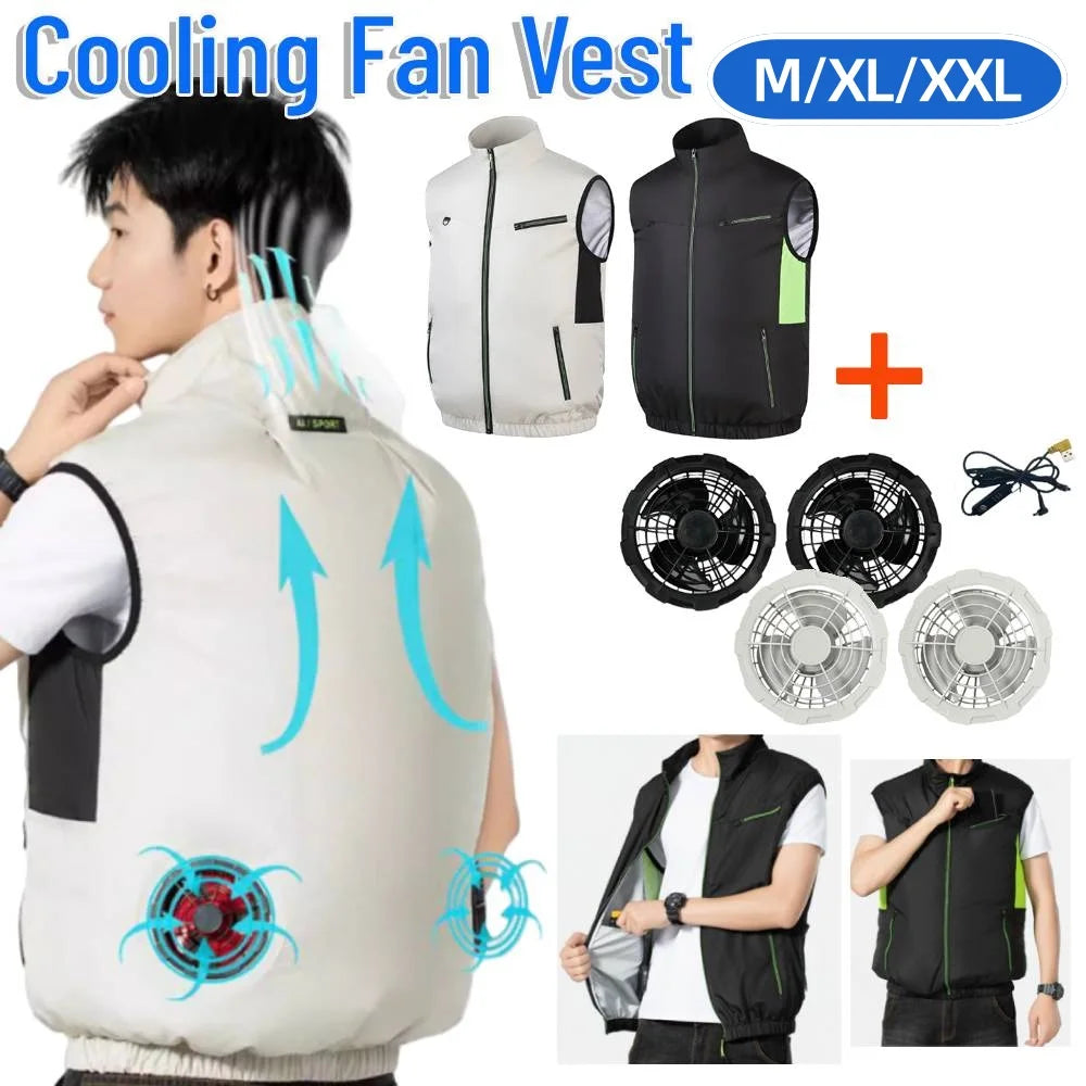 Guangdong Ice Fan Cooling Vest Breathable Sleeveless For Summer
