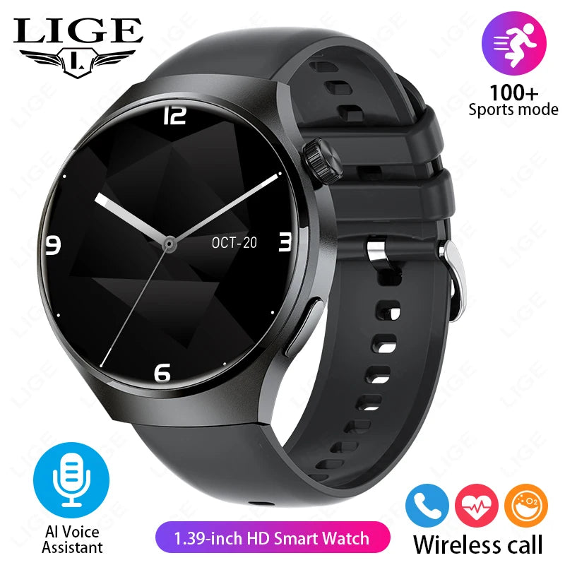LIGE NFC Smartwatch For Men With GPS And Bluetooth Call