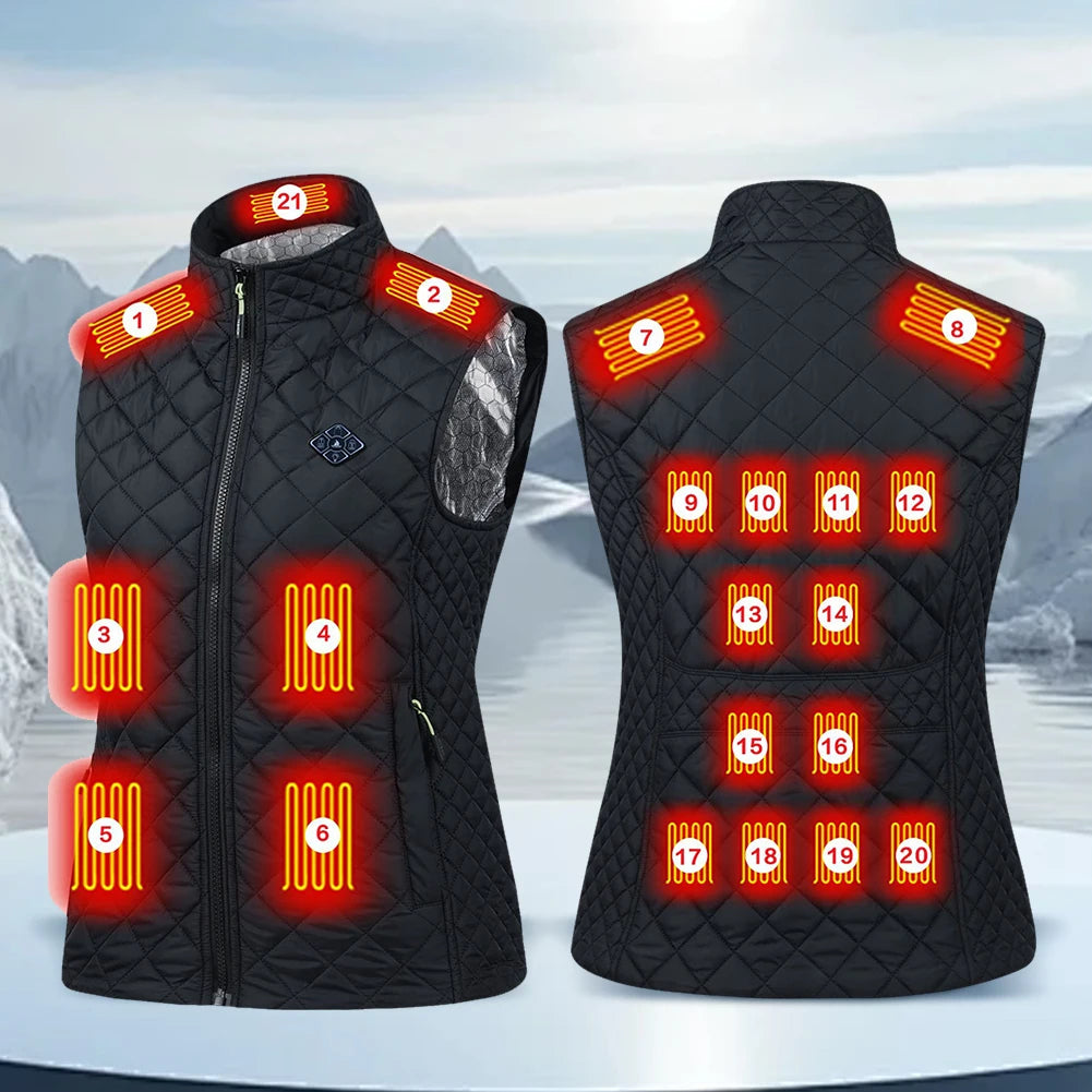 NONECN USB Heated Vest With 21 Heating Zones For Winter