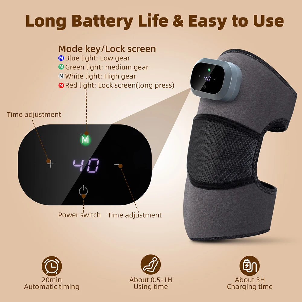 Foreverlily Rechargeable Heated Knee Massager With Vibration Pad