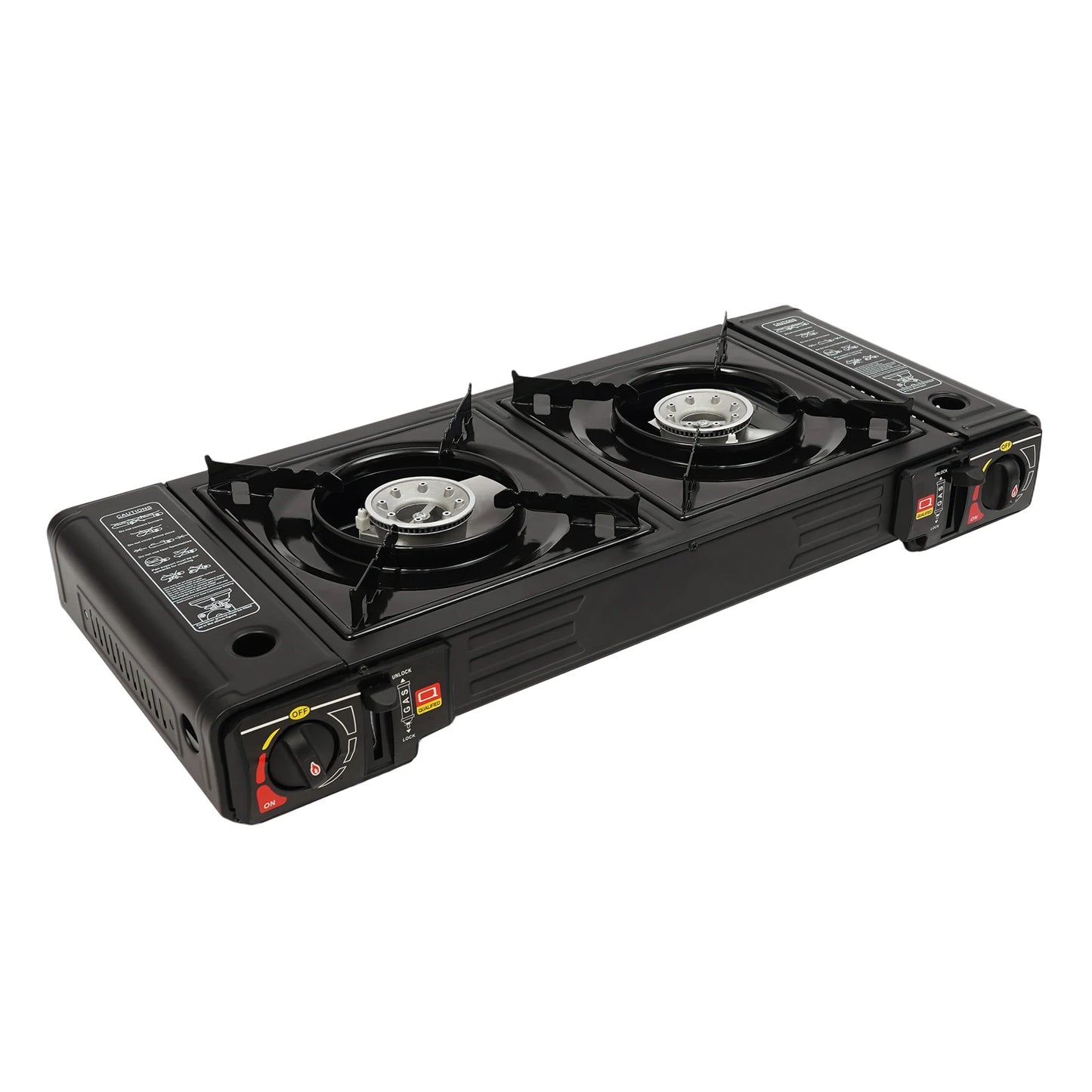 2-Burner Portable Camping Stove Kit With Baking Pan And Case