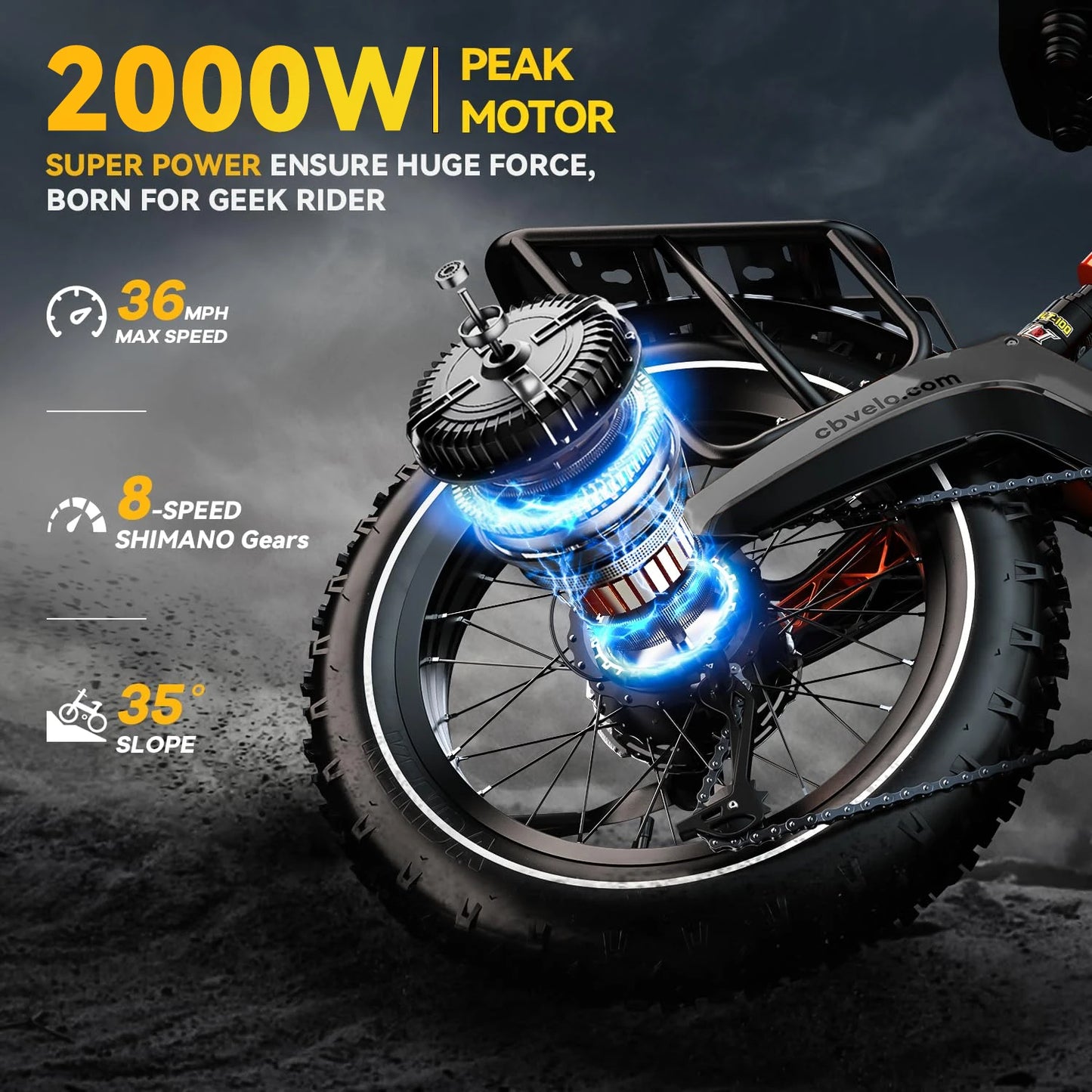 Cybvelo EK6 Folding Fat Tire Electric Bike