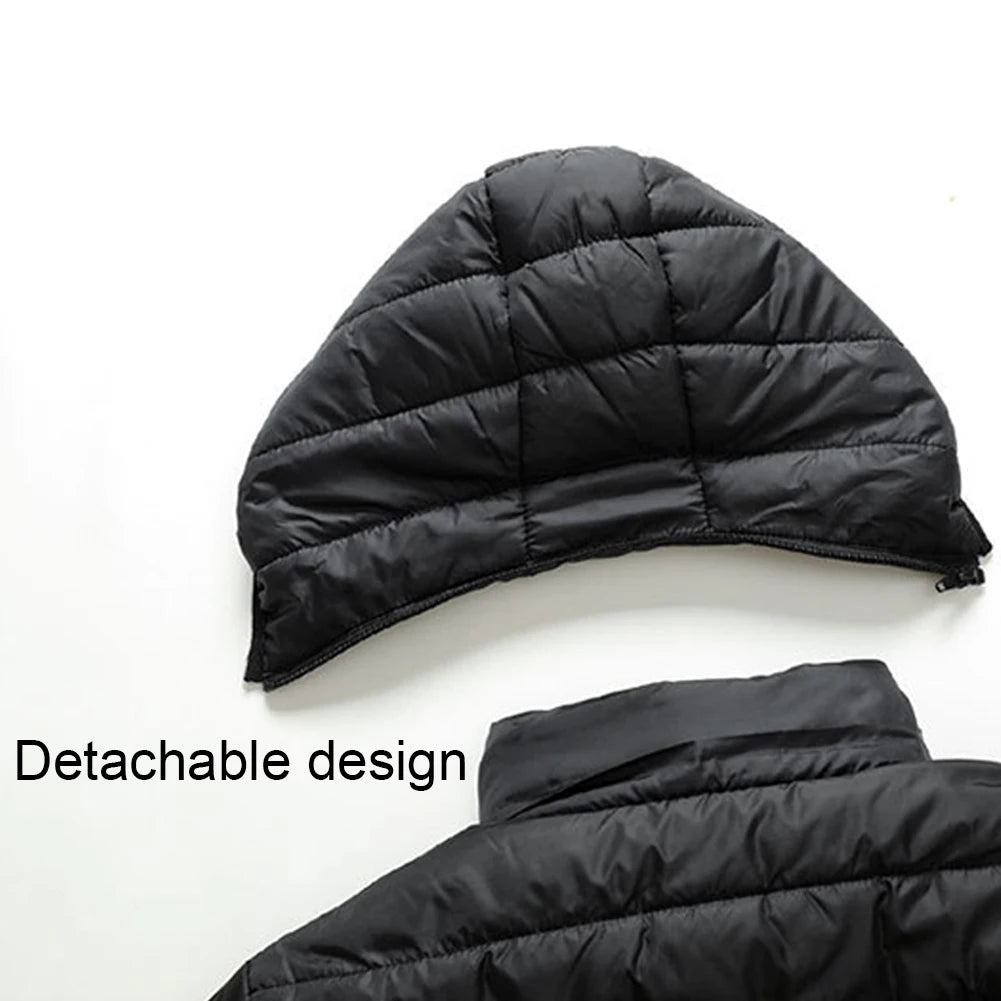 Laimaneicn Electric Hooded Jacket Thermal Winter Waterproof Windproof