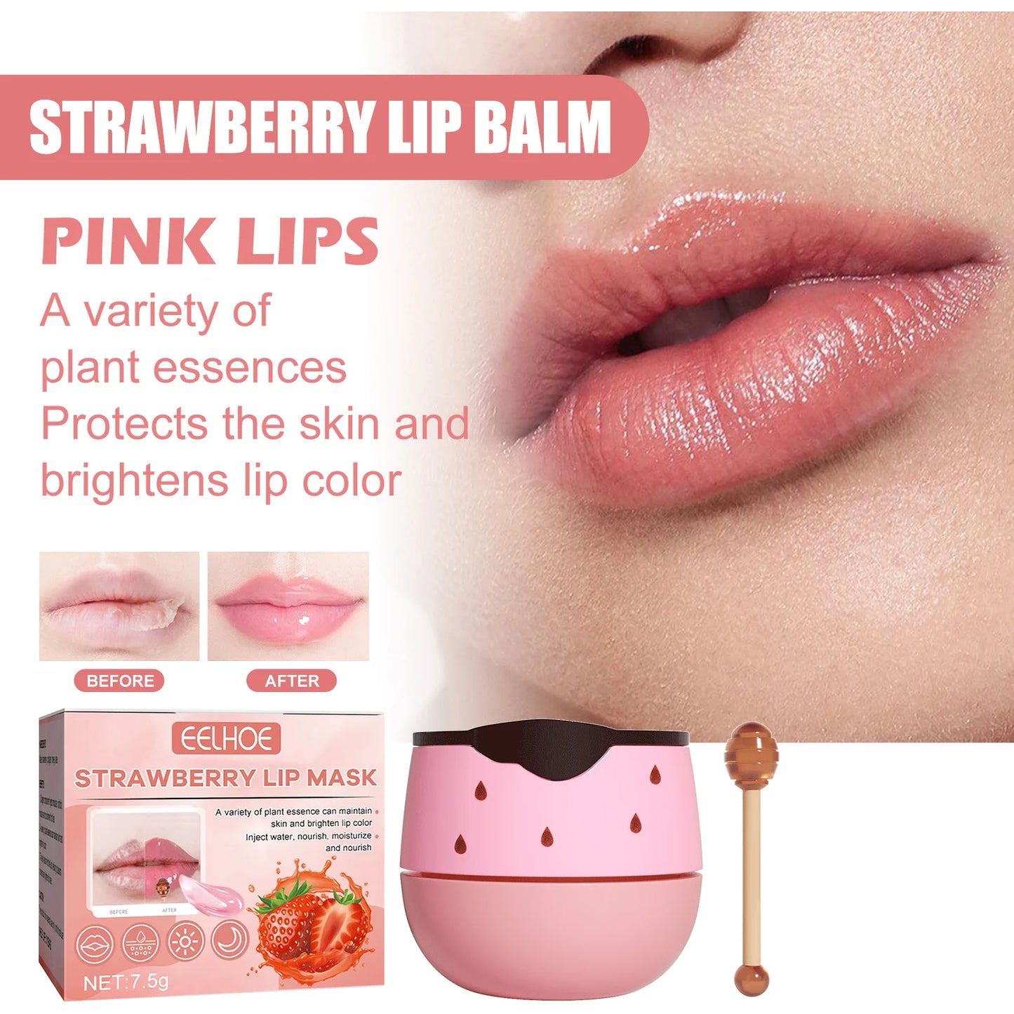 EELHOE Lip Sleep Mask Hydrating Night Repair Nourishing Lip Care