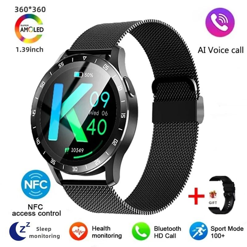 Smartwatch With Bluetooth Call NFC Waterproof Fitness Tracker