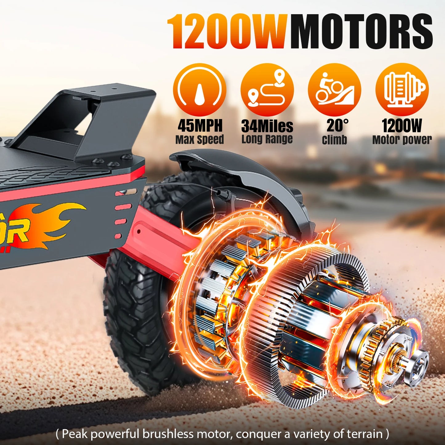 LELEKUAIC 1200W Electric Scooter For Adults 28 MPH Top Speed