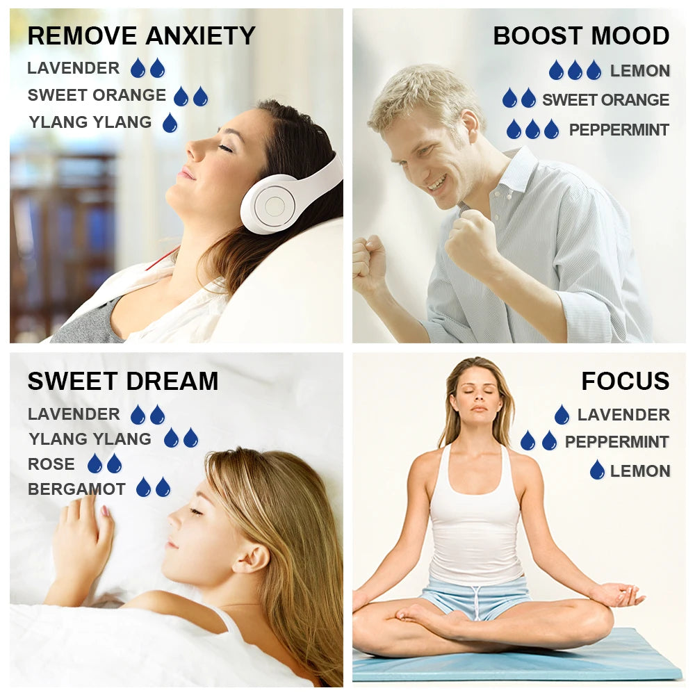 HIQILIE Essential Oils Set Lavender Eucalyptus Vanilla Jasmine Mint Rose