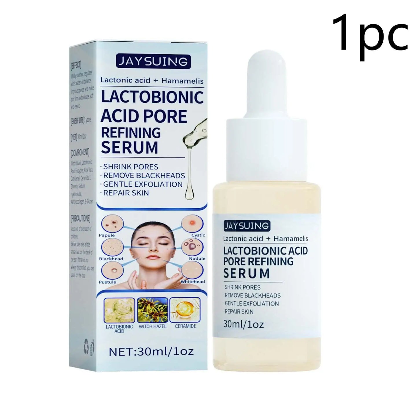Jaysuing Lactic Acid Serum Exfoliating Pore Refining Hydrating Essence