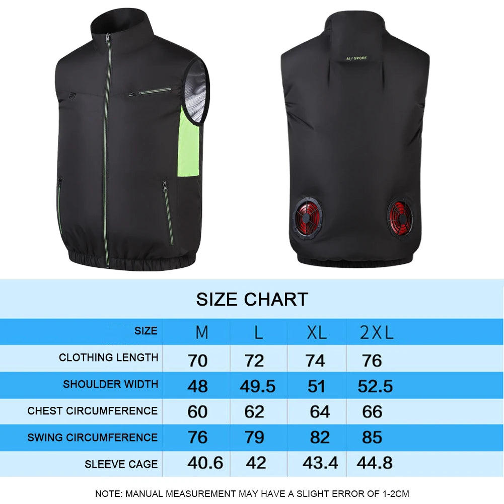 Cooling Vest Ice Fan Wearable Air Conditioner 3 Gears Breathable