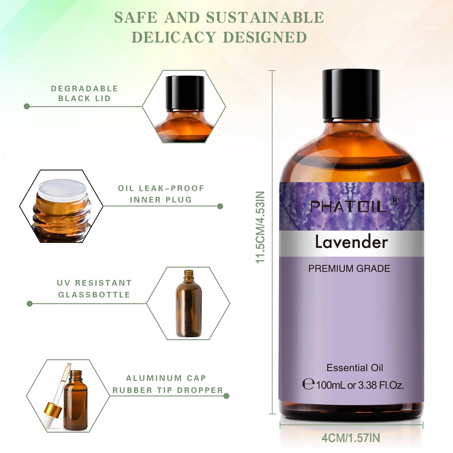 PHATOIL Lavender Jasmine Vanilla Eucalyptus Pure Essential Oil