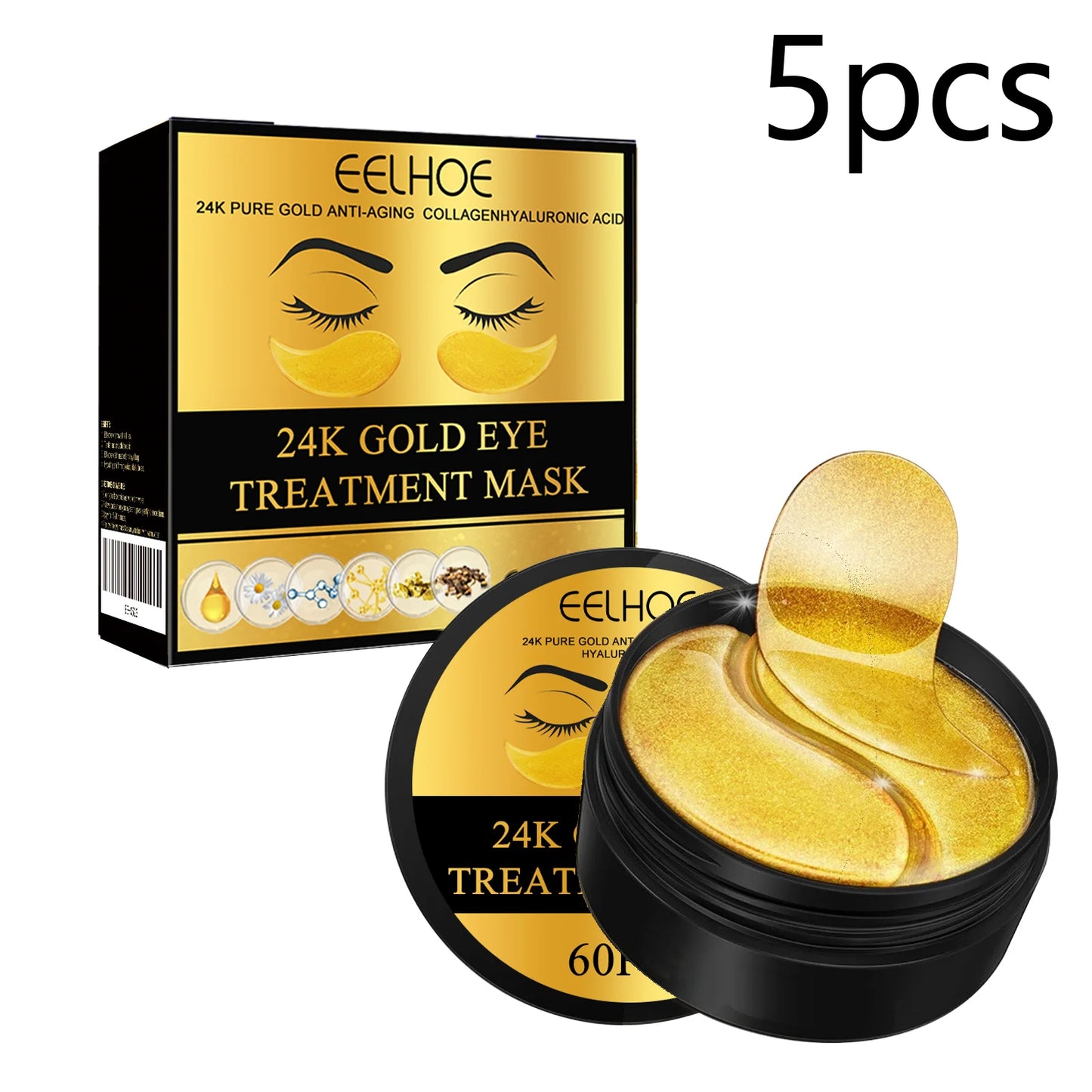 Eelhoe 24K Gold Under Eye Patches Anti Aging Moisturizing