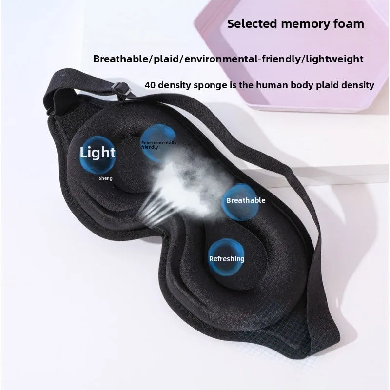 3D Contoured Sleep Mask With Breathable Light Blocking Eye Cover