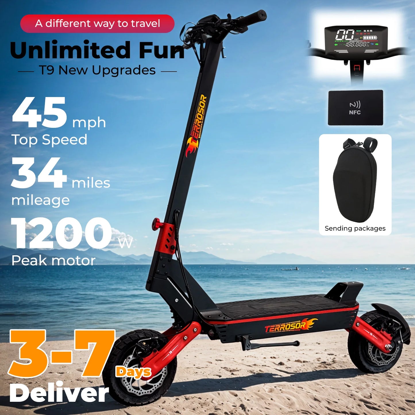 LELEKUAIC 1200W Electric Scooter For Adults 28 MPH Top Speed