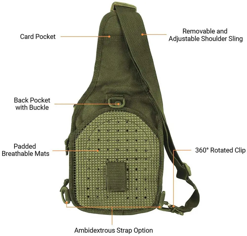 Guangdong Waterproof Tactical Sling Backpack EDC Rucksack Outdoor Hiking Camping