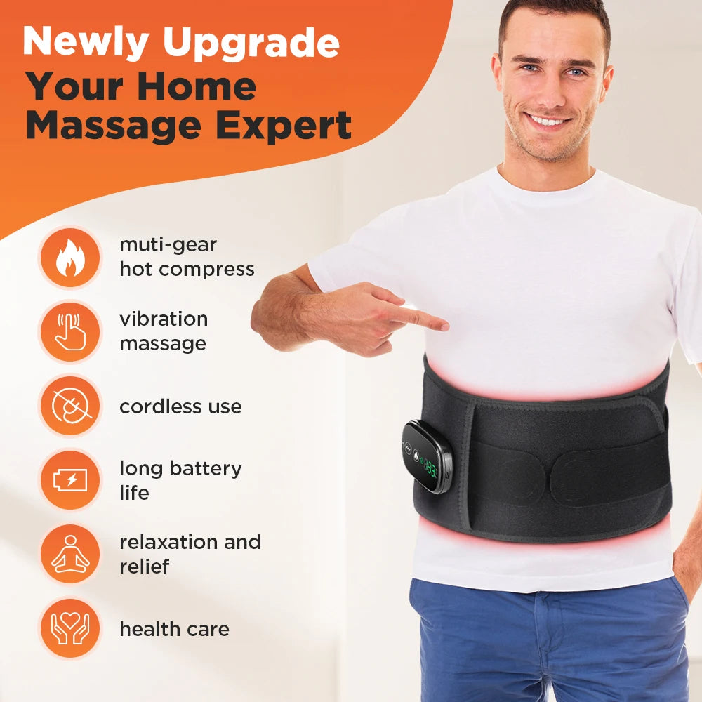 Hailicare Heating Vibration Massager Belt With Light Therapy