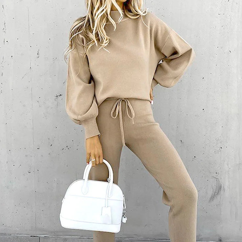 Autumn Winter Two-Piece Women Tracksuit Set Hoodie Joggers