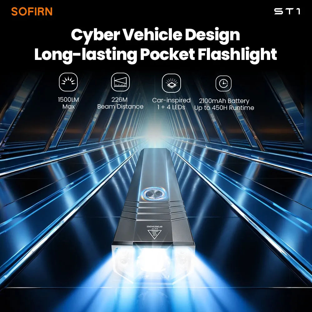 Sofirn ST1 Pocket Flashlight USB C Rechargeable EDC Light IPX7