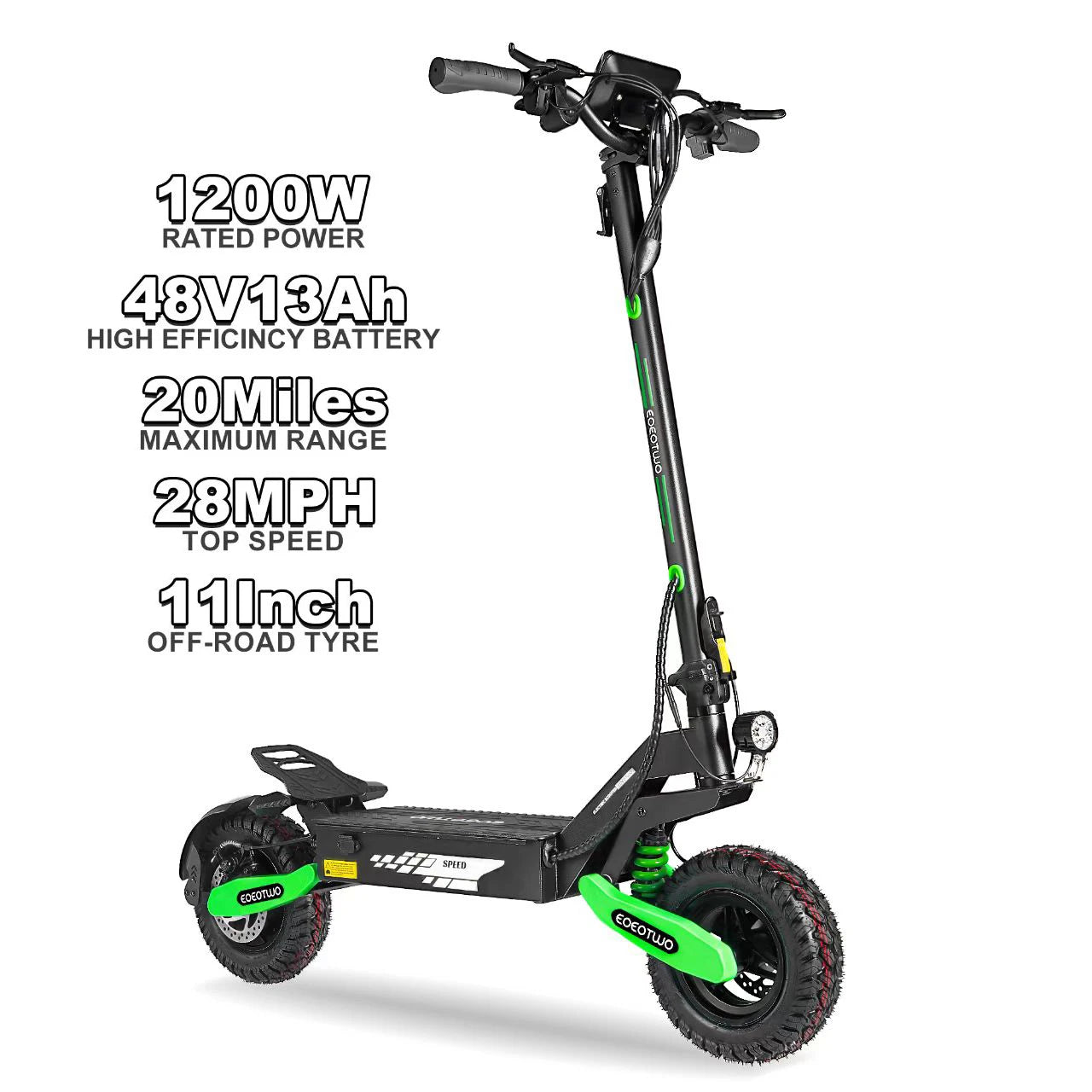 EOEOTWO GT06 Electric Scooter 30 MPH 1200W Dual Suspension