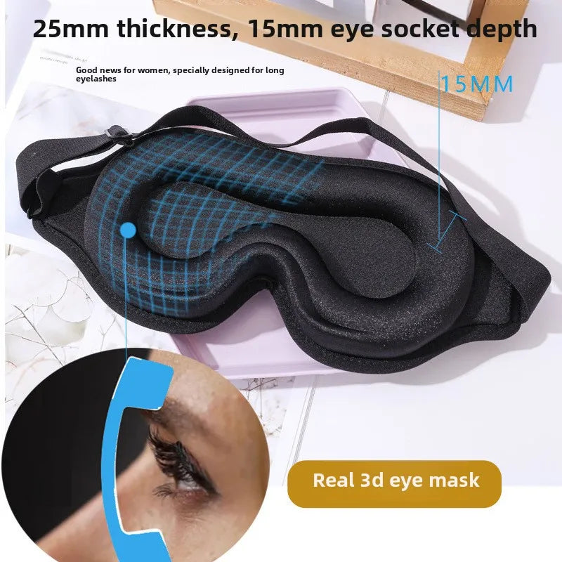 3D Contoured Sleep Mask With Breathable Light Blocking Eye Cover
