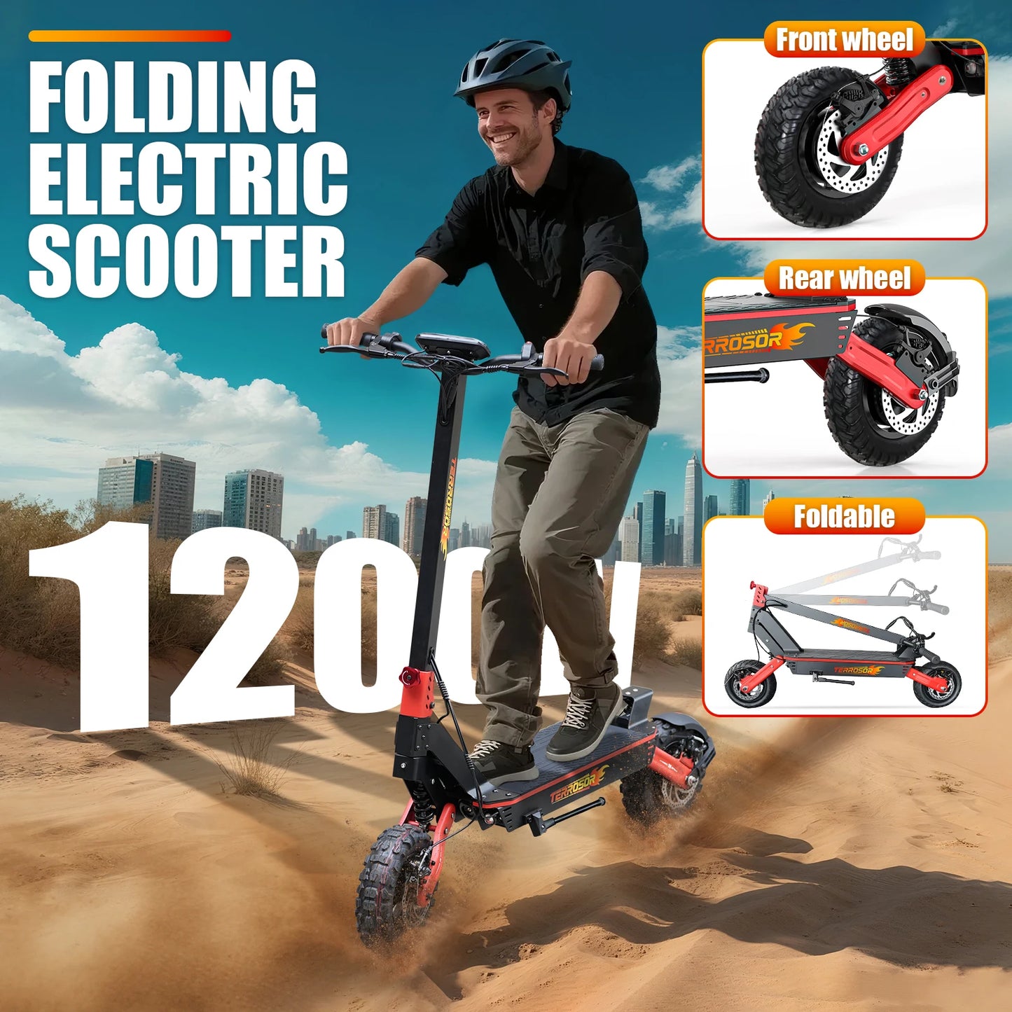 LELEKUAIC 1200W Electric Scooter For Adults 28 MPH Top Speed