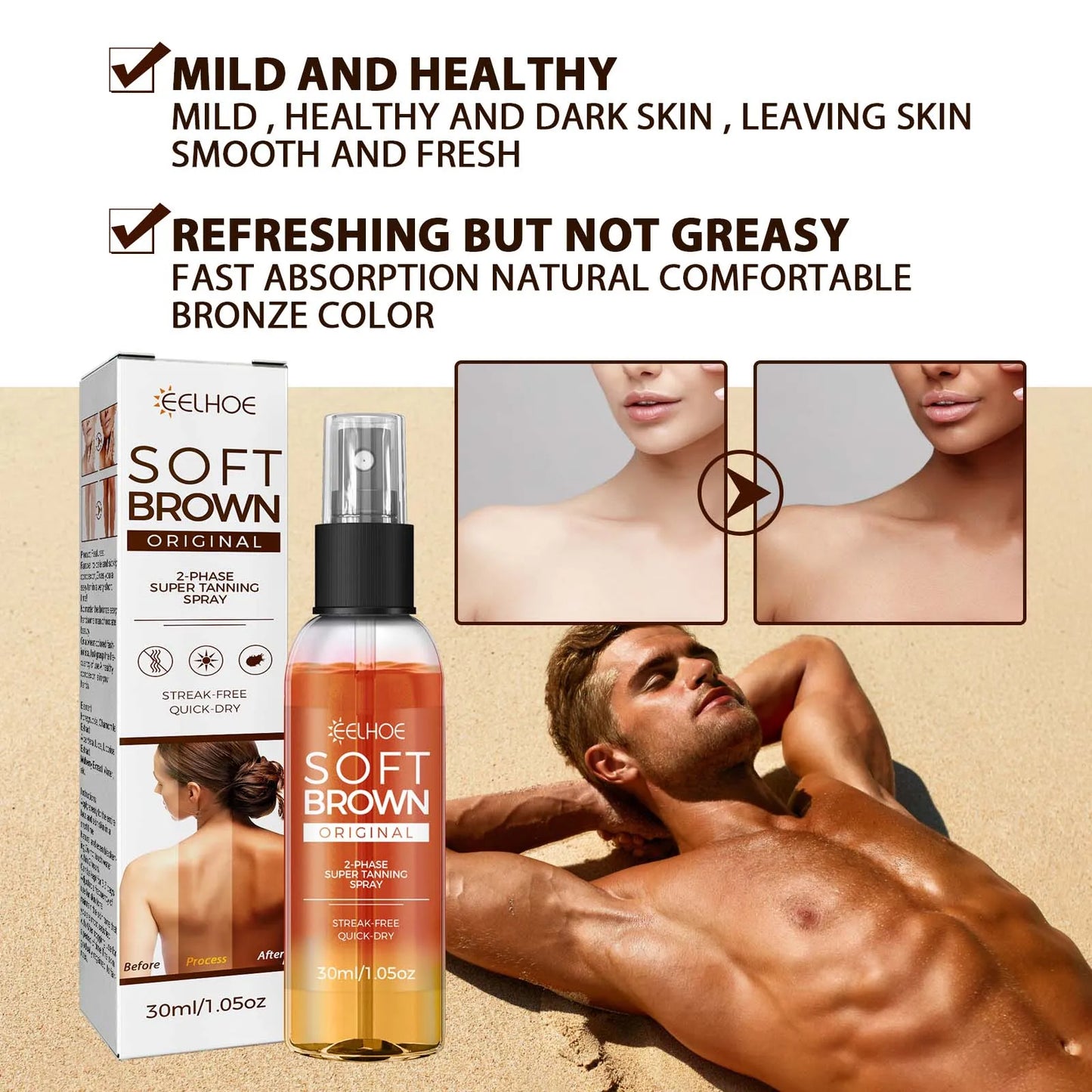 Eelhoe Tanning Spray Accelerate Darker Sunless Booster