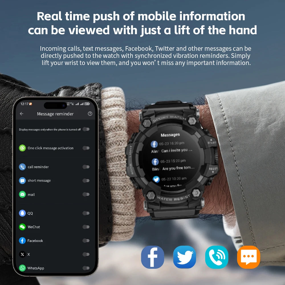 LOKMAT Attack-GT Rugged Sport Smartwatch With Bluetooth Calls