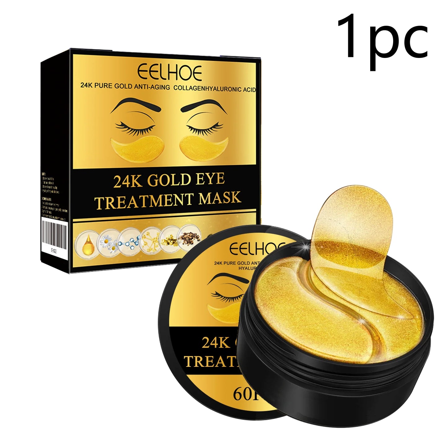 Eelhoe 24K Gold Under Eye Patches Anti Aging Moisturizing