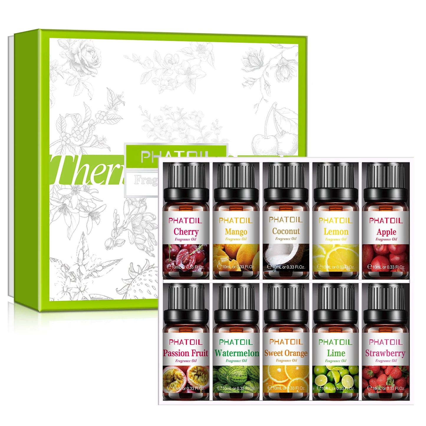 PHATOIL Fruit Fragrance Essential Oils Gift Set With Assorted Flavors
