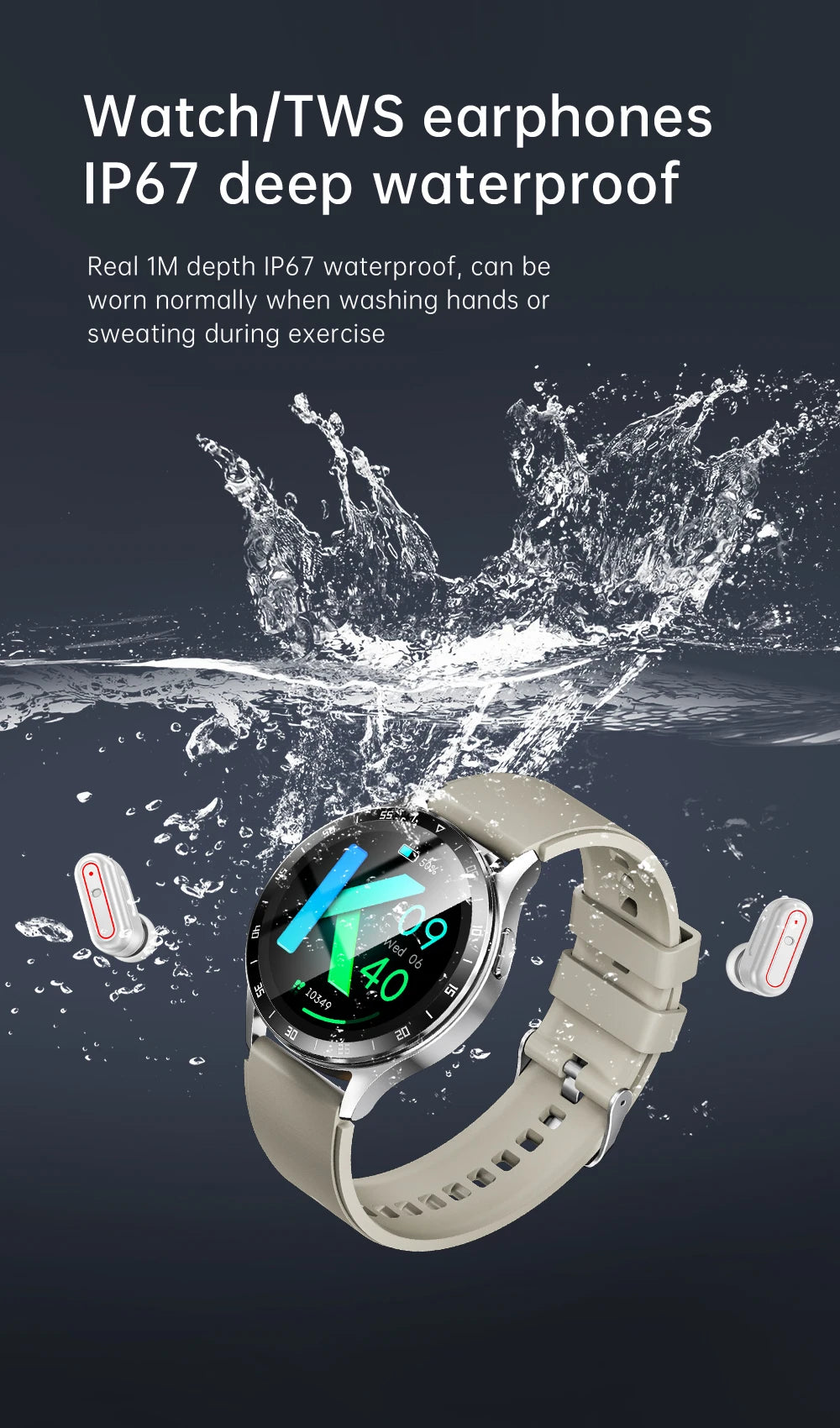 Smartwatch With Bluetooth Call NFC Waterproof Fitness Tracker
