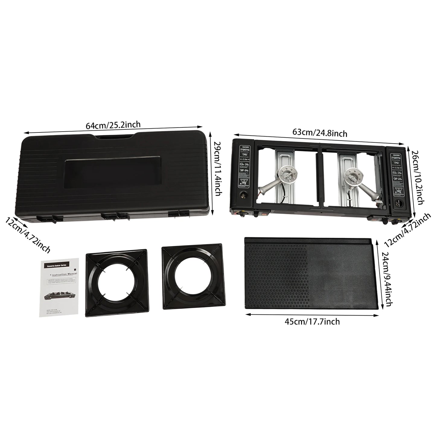 2-Burner Portable Camping Stove Kit With Baking Pan And Case