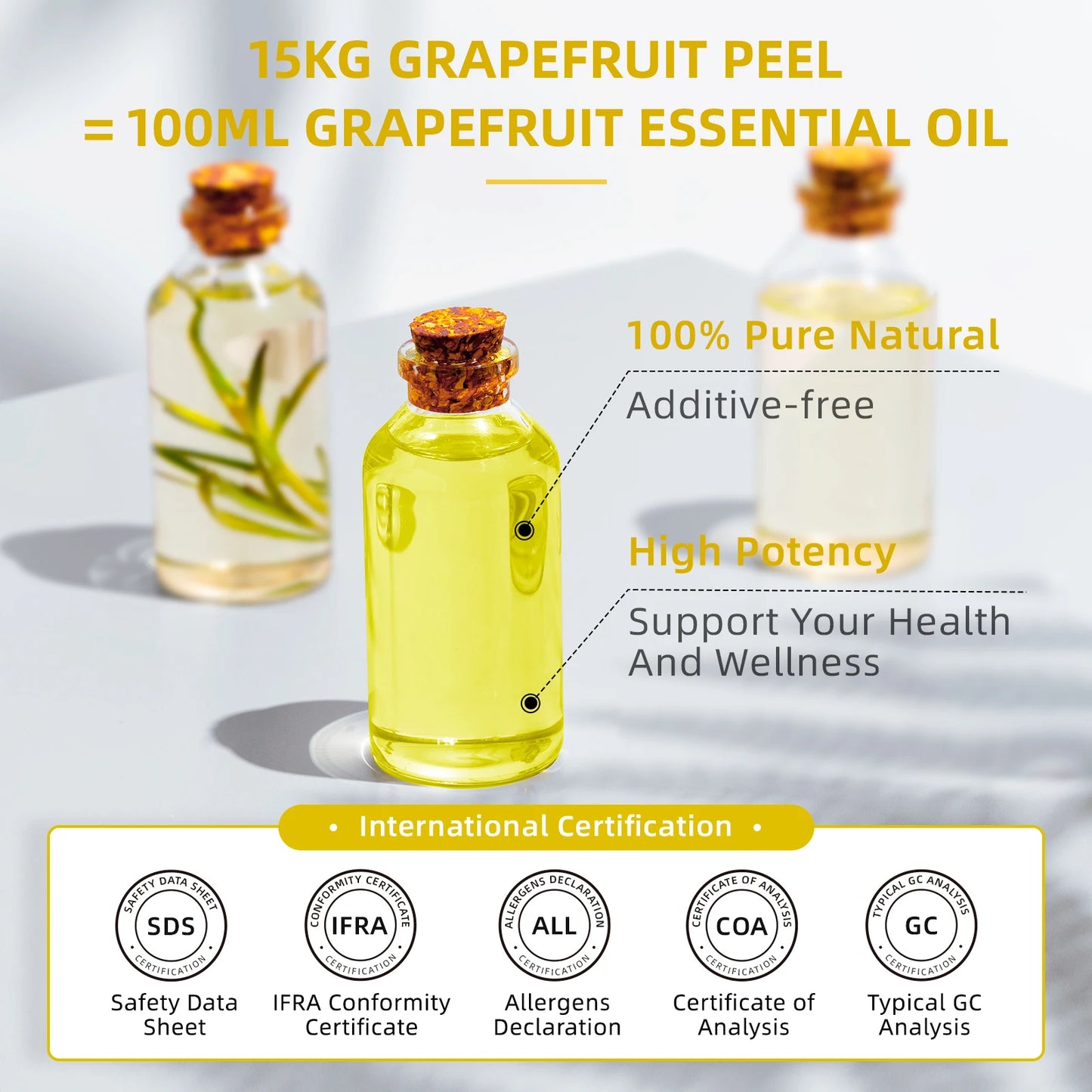 HIQILI Grapefruit Essential Oil for Aromatherapy and Diffusers
