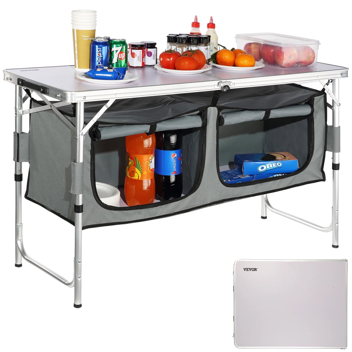 VEVOR Outdoor Camping Kitchen Table Folding Quick Setup