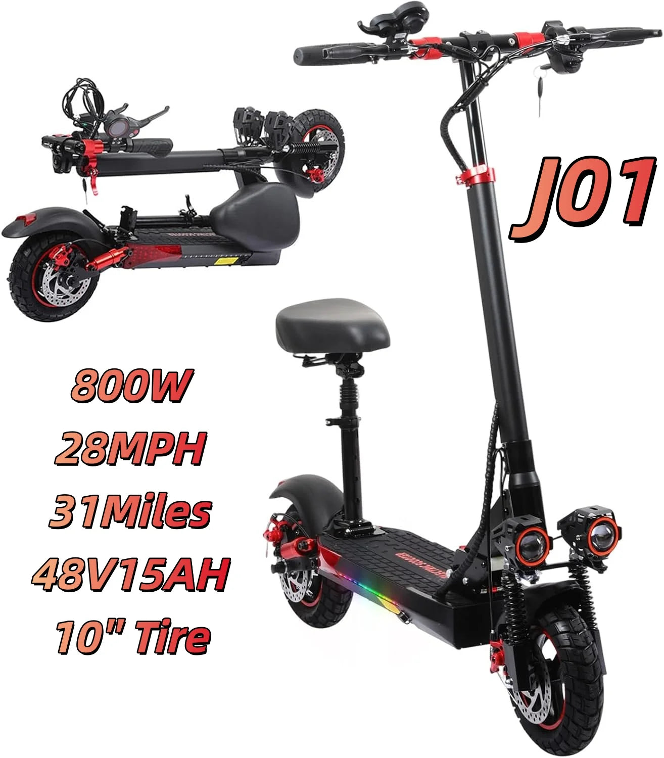 EOEOTWO GT06 Electric Scooter 30 MPH 1200W Dual Suspension