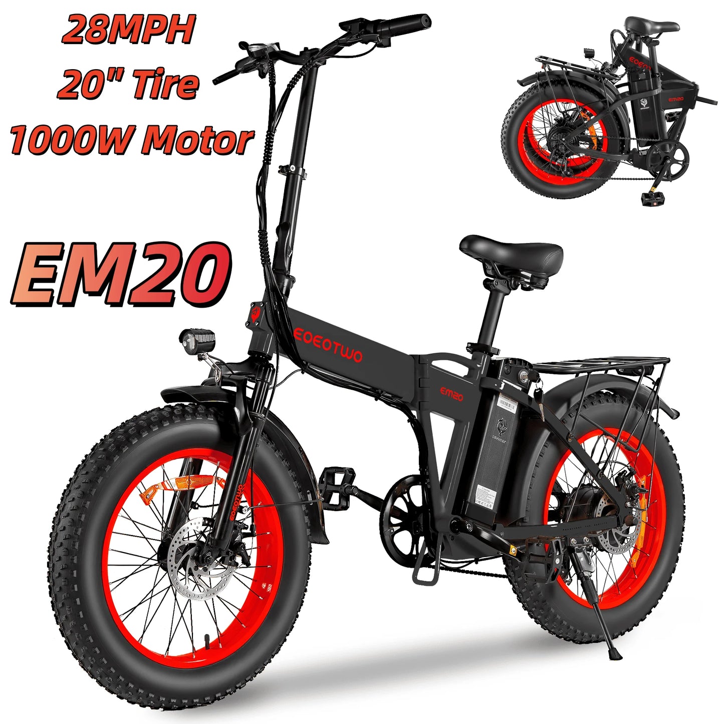 EOEOTWO E01 Electric Mountain Bike 34 MPH 1500W Peak