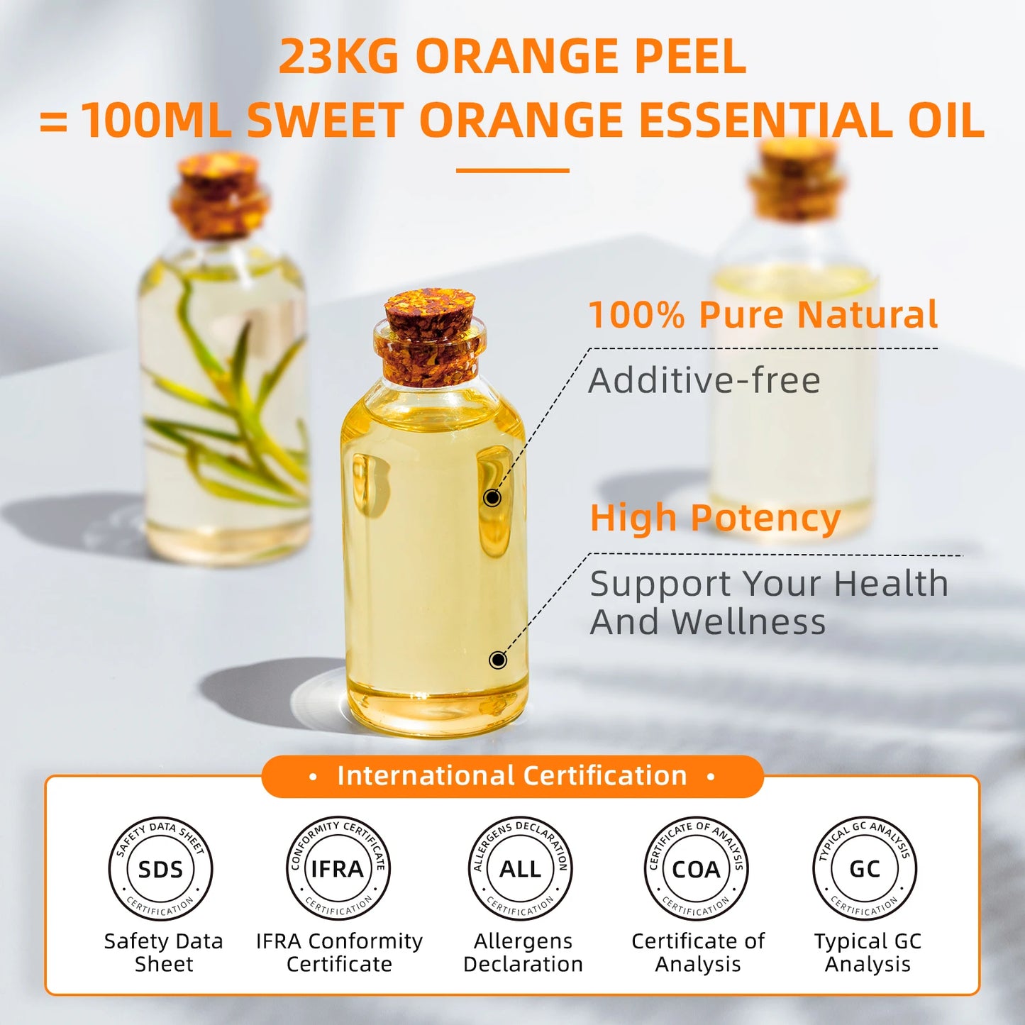 HIQILI Tangerine Essential Oil Undiluted Citrus Oil For Diffuser