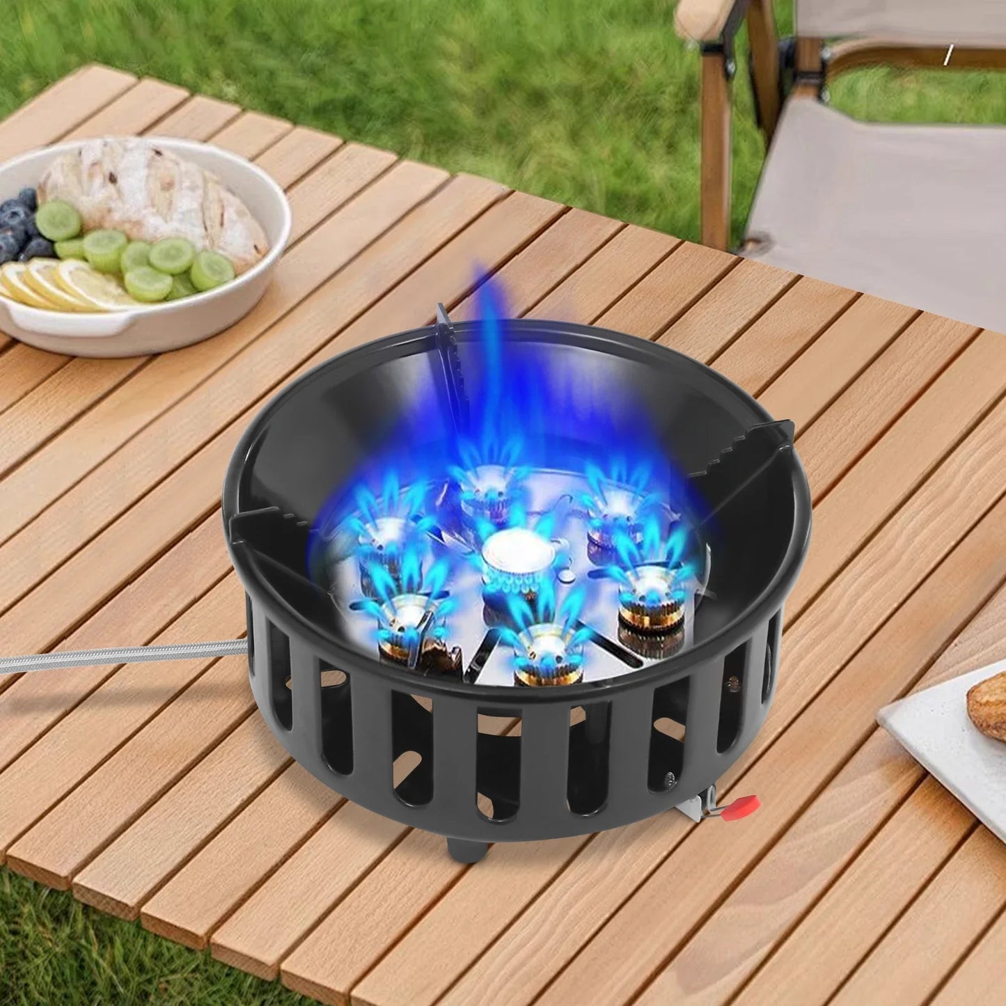Portable 21000W Butane Camping Stove With Adapters For Outdoor Cooking