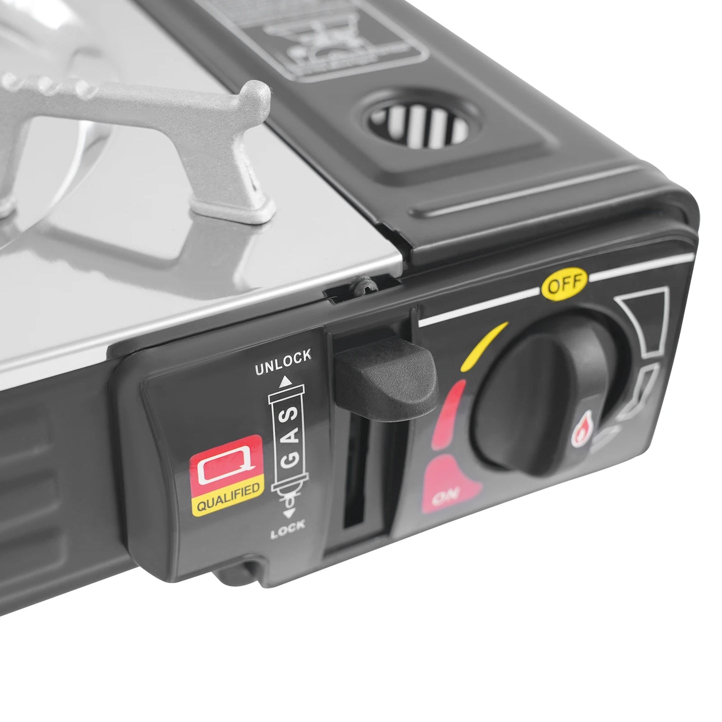 2-Burner Butane Camping Stove With Grill Pan For Outdoor Cooking