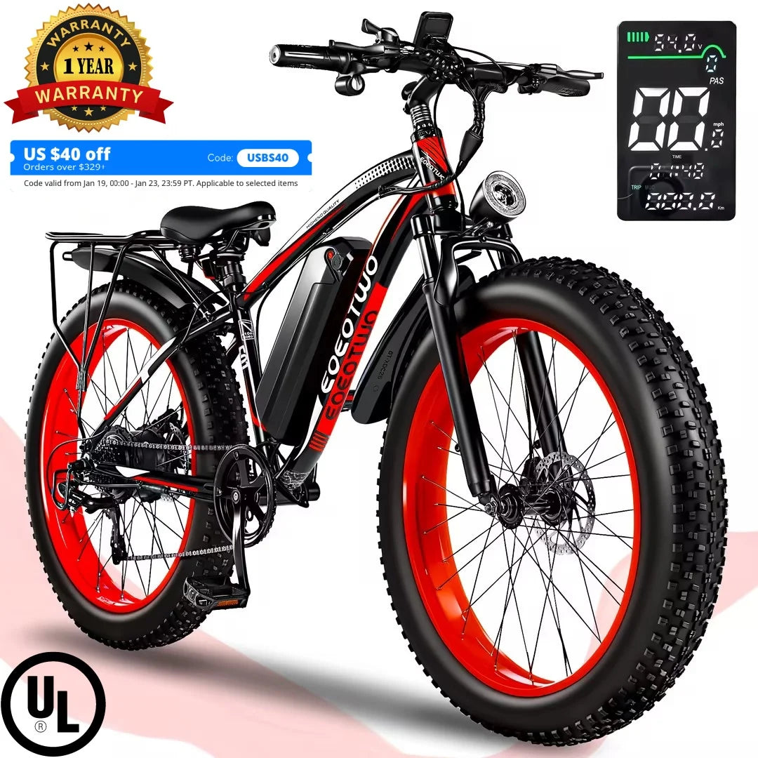 EOEOTWO E01 Electric Mountain Bike 34 MPH 1500W Peak