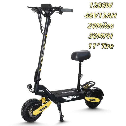 EOEOTWO GT06 Electric Scooter 30 MPH 1200W Dual Suspension