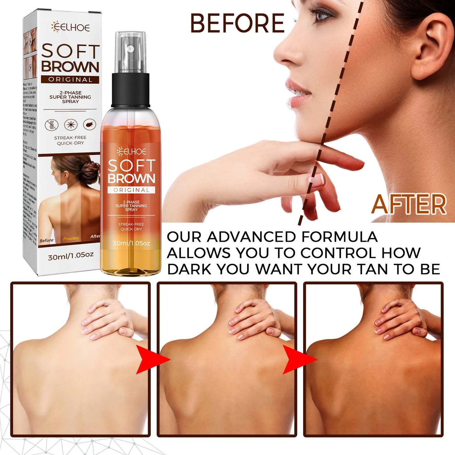 Eelhoe Tanning Spray Accelerate Darker Sunless Booster