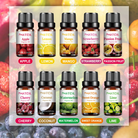 PHATOIL Fruit Fragrance Essential Oils Gift Set With Assorted Flavors