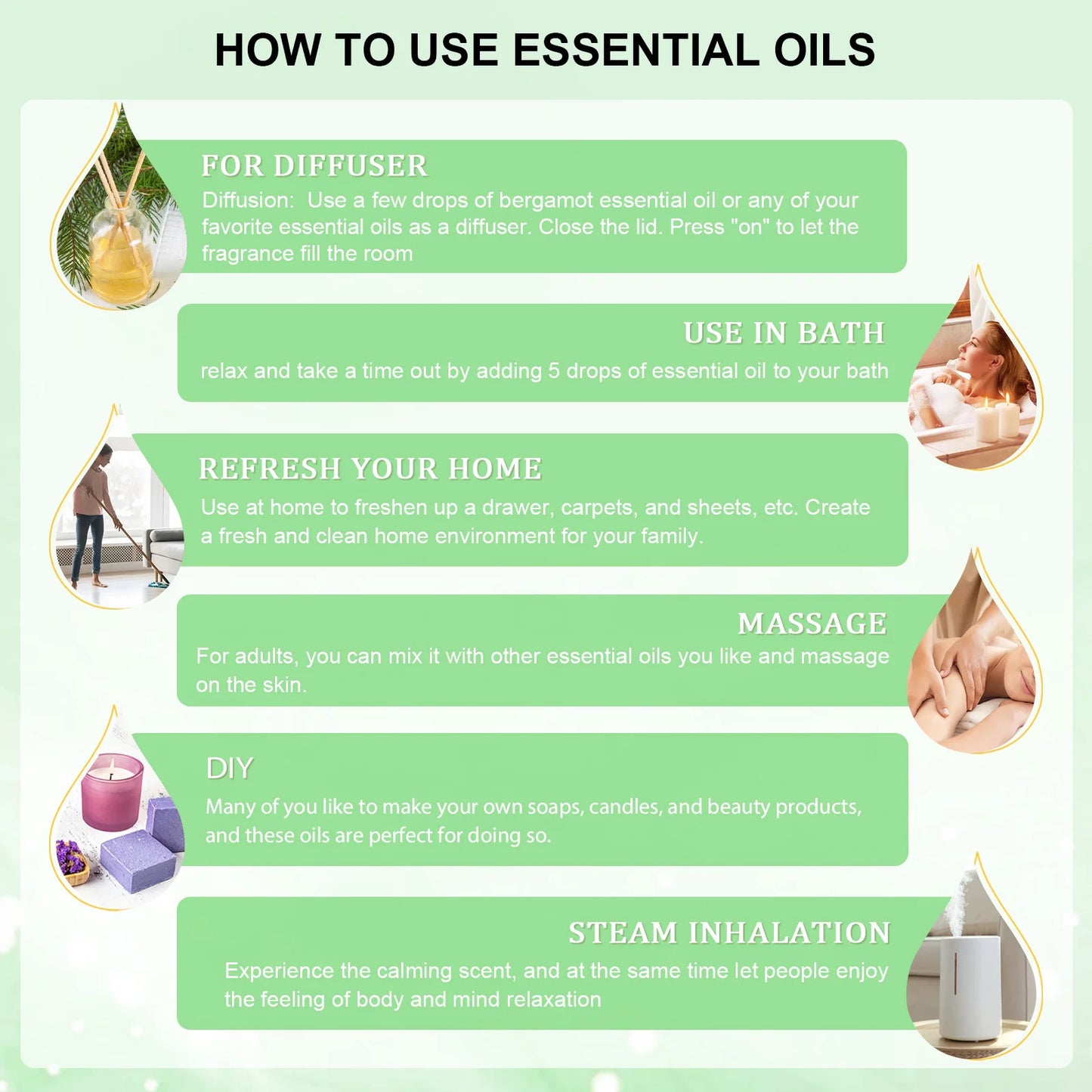 EUQEEC Neroli Helichrysum Eucalyptus Jasmine Essential Oil For Humidifier