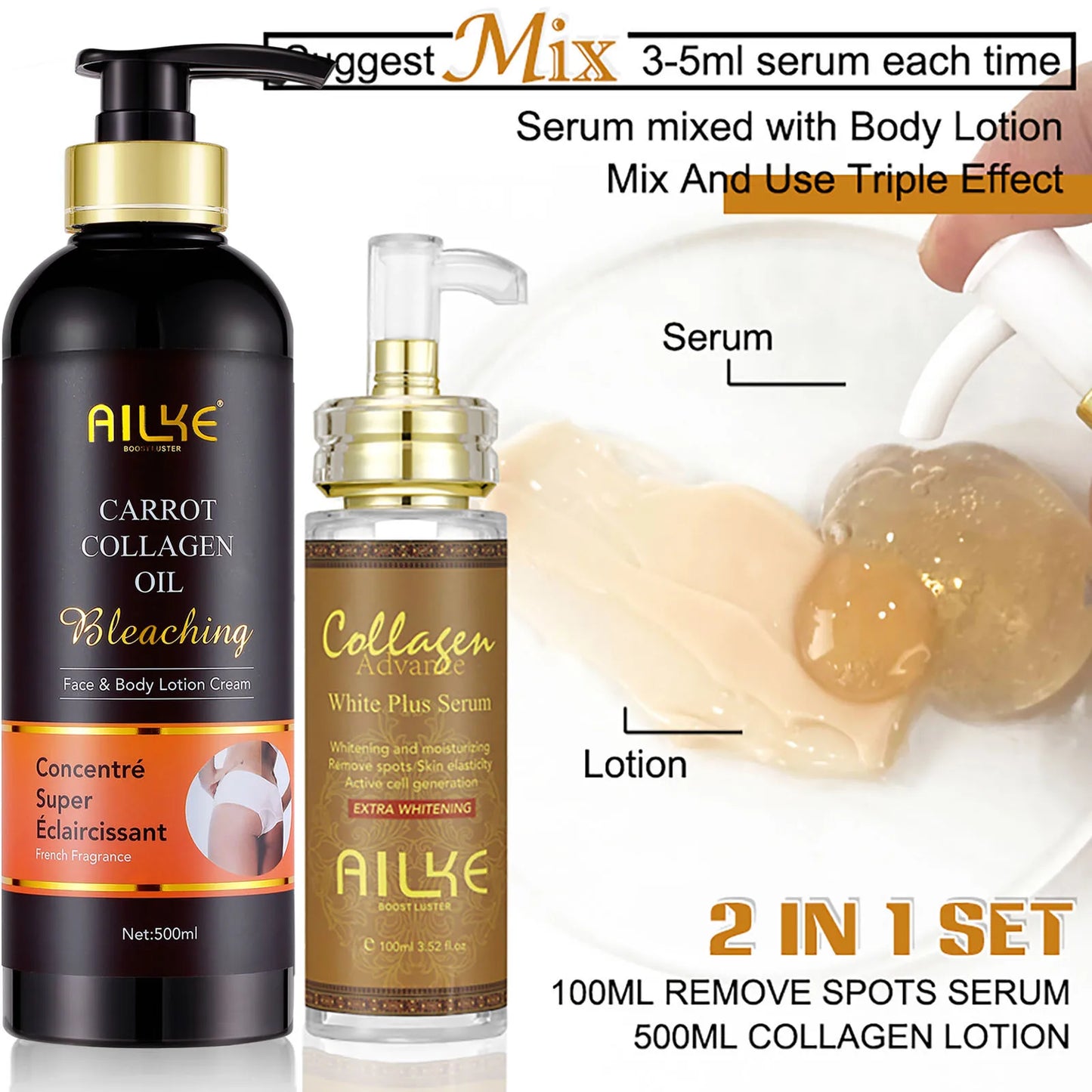 AILKE Collagen Skin Care Set For Women Moisturizing Whitening