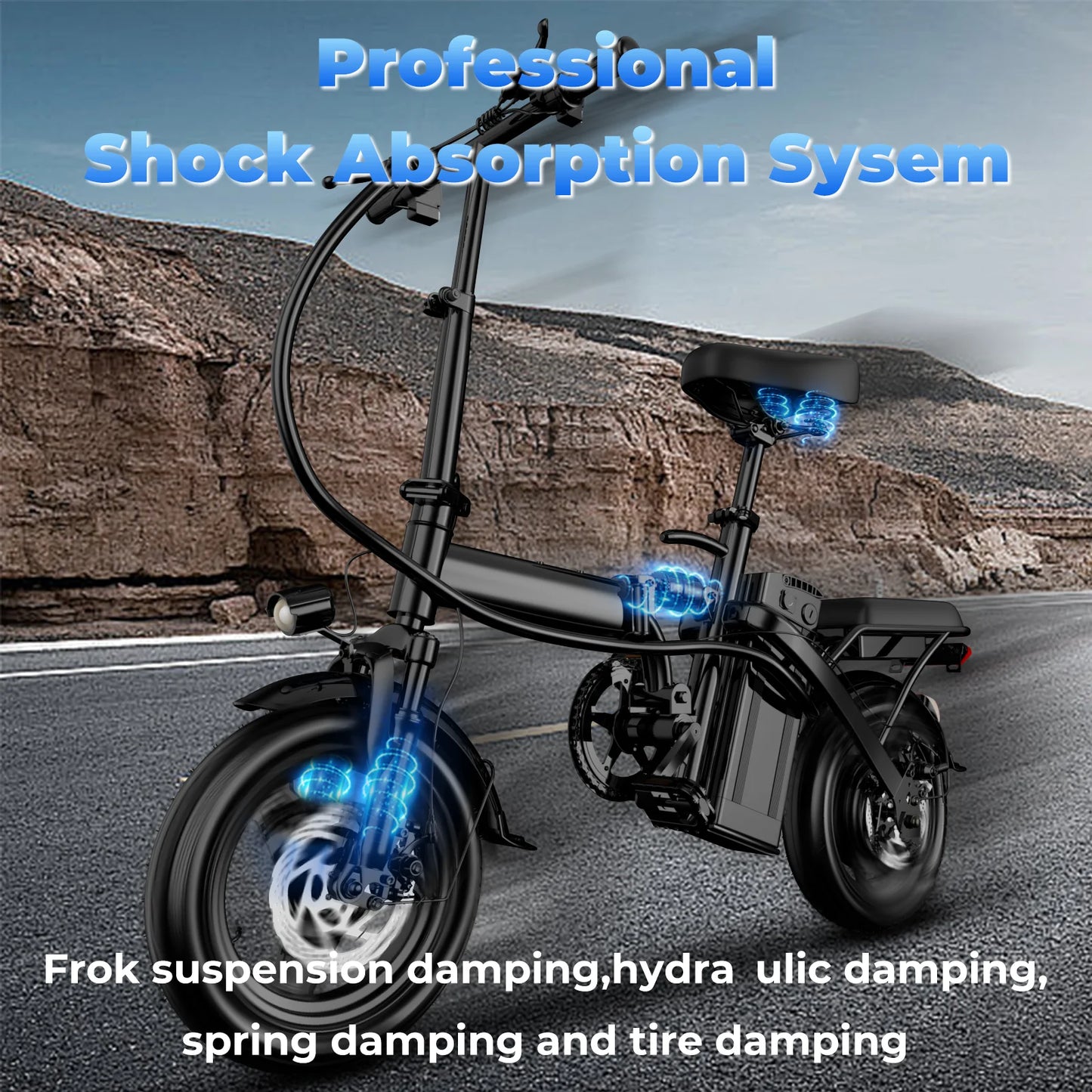 LELEKUAI 500W Folding Electric Bike With Removable Battery 20 MPH